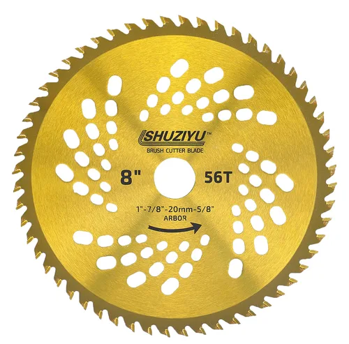 Miniatura 14 de 10"-60T. Arbor de 1" con adaptador de arandela de 7/8"-20mm-5/8", cuchilla cortadora de cepillo, cuchilla de malas hierbas. Adecuado para todas