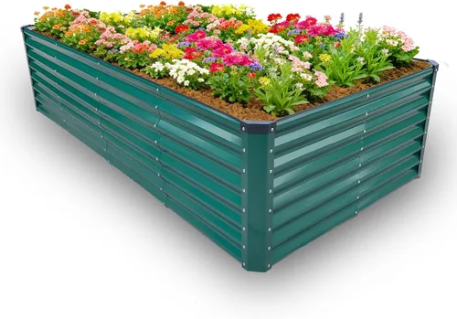 Miniatura 26 de GARDMAX 2x2x1FT Galvanized Round Raised Garden Bed Kit, Metal Planter Boxes Outdoor with Easy Assembly, Large Garden Bed for Vegetables, Fruits