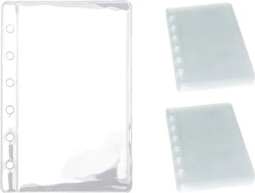 Miniatura 9 de 24 bolsillos A5 para carpetas transparentes sin cremallera, sobres de dinero en efectivo, fundas protectoras de hojas para carpetas de 6 anillas
