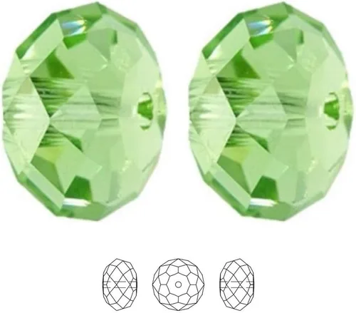 Miniatura 97 de 50 cuentas de cristal Adabele austriaco de 0.394 pulgadas facetadas sueltas Rondelle Siam rojo espaciador compatible con cristales de Swarovski 5040