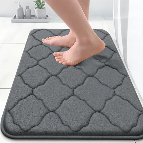 Miniatura 180 de OLANLY Alfombra de Baño de Espuma Viscoelástica de 24 x 16 pulgadas, Ultra Suave y Absorbente, Alfombras de Baño Antideslizantes, Cómodas, Lavables