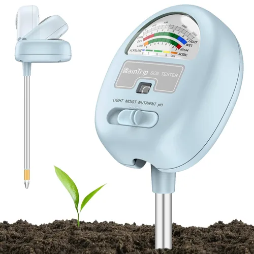 Medidor de humedad del suelo 4 en 1, medidor de humedad para plantas, medidor de pH del suelo, probador de humedad, luz, nutrientes, pH, ideal para