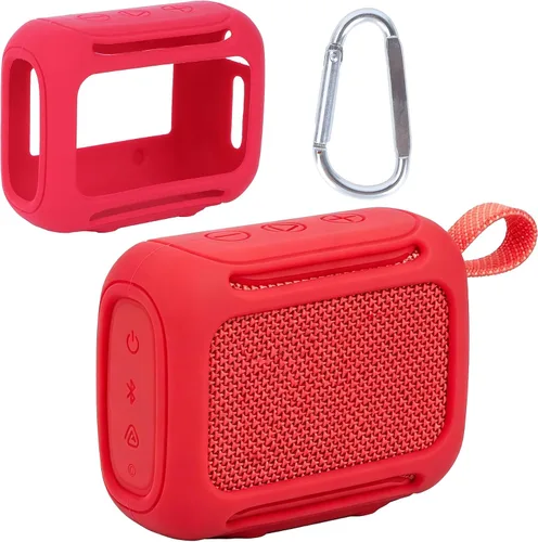 Miniatura 26 de Funda de silicona Lebakort compatible con altavoz portátil JBL GO 4 (Funda negra)