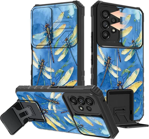 Miniatura 52 de Rossy Funda para Samsung Galaxy S22 Ultra para Samsung S22 Ultra con cubierta deslizante para cámara con función atril, funda híbrida de doble capa