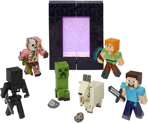 Miniatura 7 de Minecraft Creeper Figura de acción, 3.25 pulgadas, con 1 pieza de construcción y 1 accesorio, juguete de construcción inspirado en los videojuegos