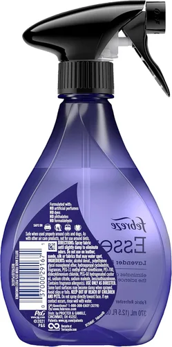 Miniatura 4 de Febreze Aerosol para tela, productos esenciales para refrescar la tela, eliminador de olores fuertes, incluye aceite esencial de lavanda