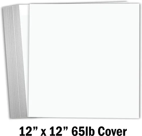 Miniatura 3 de Hamilco Papel de cartulina blanca para álbumes de recortes, 12 x 12 pulgadas, cartulina de 65 libras, paquete de 50 (brillante)