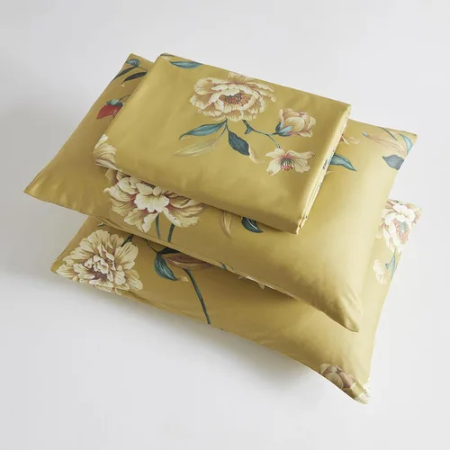Miniatura 7 de YuHeGuoJi Funda de edredón dorada con plantas, tamaño Queen, 100% algodón egipcio, juego de 3 piezas, 1 funda de edredón roja floral con cierre