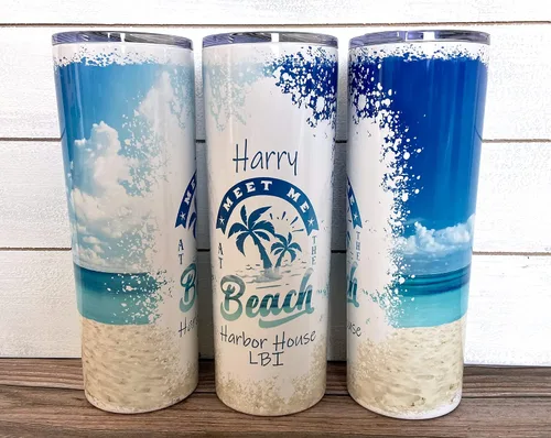 Miniatura 4 de AVITO Vaso personalizado para vacaciones en la playa, vaso delgado de 20 onzas con tapa y pajita, tazas de vacaciones familiares, regalo de viaje