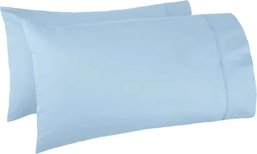 Miniatura 10 de Amazon Basics Juego de 2 fundas de almohada de 400 hilos, 100 % algodón, suaves, tejido satinado, resistentes a las arrugas, tamaño estándar, 20 x