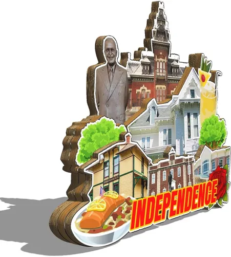Miniatura 2 de Independence Missouri USA imán de nevera de madera 3D monumentos de viaje coleccionables recuerdos decoración hecha a mano - 2