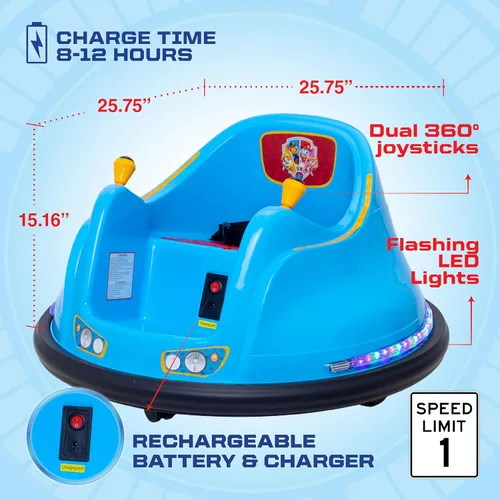 Miniatura 4 de Coche de choque FunPark de 6V para niños pequeños, coche eléctrico para niños, juguetes para montar para niños pequeños, coche de choque para bebés