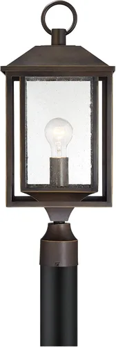 Miniatura 6 de John Timberland Califa Mission - Lámpara de poste para exteriores, metal bronce marrón, 21 1/2 pulgadas, vidrio transparente texturizado
