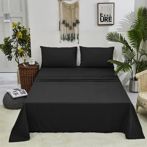 Miniatura 17 de KAREVER Juego de sábanas de mármol negro, juego de ropa de cama de 4 piezas con diseño geométrico de mármol, 1 sábana bajera, 1 sábana encimera
