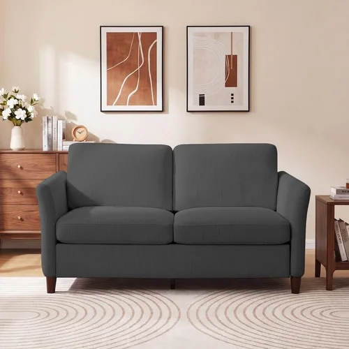 Miniatura 10 de Valthie Sofá biplaza de pana de 61 pulgadas, sofás modernos y cómodos con bolsillo lateral, sofá de sala de estar, sofá para dormitorio y espacios