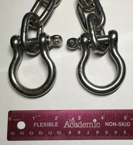Miniatura 5 de US Stainless Cadena de anclaje AISI 316 de 5/16" (8 mm) con grilletes de 3/8" (10 mm)