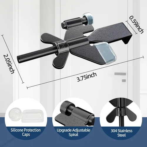 Miniatura 5 de Paquete de 1 cerradura de puerta portátil ajustable, cerraduras de puerta de hotel para viajeros, prevención de entrada no autorizada, tapones