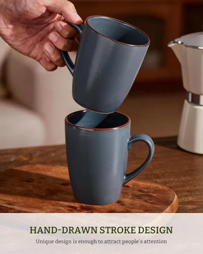 Miniatura 3 de famiware Venus - Tazas de café para 4, juego de tazas de 12 onzas, taza para beber con asa para café, té, cacao, leche, carbón