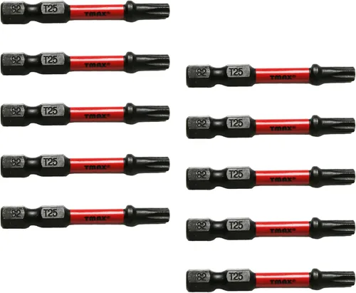 Miniatura 53 de TMAX Juego de puntas de destornillador de cabeza de estrella T6 Torx de 25 piezas, acero S2 de 6 puntos T-6 puntas de inserción de destornillador