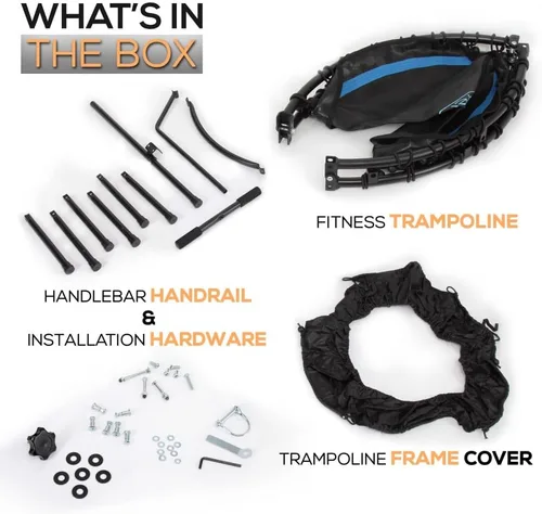 Miniatura 8 de SereneLife 40"/50" Mini Trampoline for Adults - 450/550LBS Fitness Trampoline with Reinforced Springs & Adjustable Safety Handle - Stable & Quiet