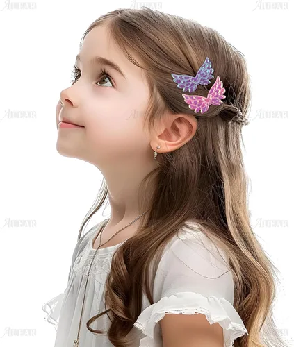 Miniatura 3 de AUEAR, Paquete de 60 pequeñas alas de ángel en relieve, apliques iridiscentes con purpurina para manualidades, varios