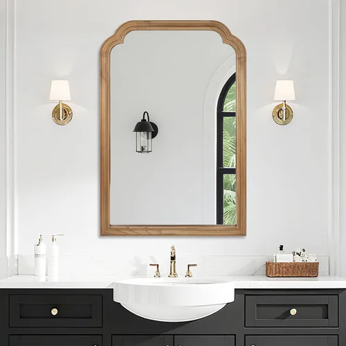 Miniatura 10 de BOMINICA Espejo de Pared Irregular Espejo Asimétrico para Baño Sala de Estar Entrada Dormitorio, 19.5" x 33.5" Negro