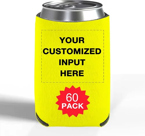 Miniatura 90 de Enfriadores de cerveza personalizados con manga de lata, 20 unidades, enfriador de latas personalizado con logotipo de foto para bodas, pesca, Negro