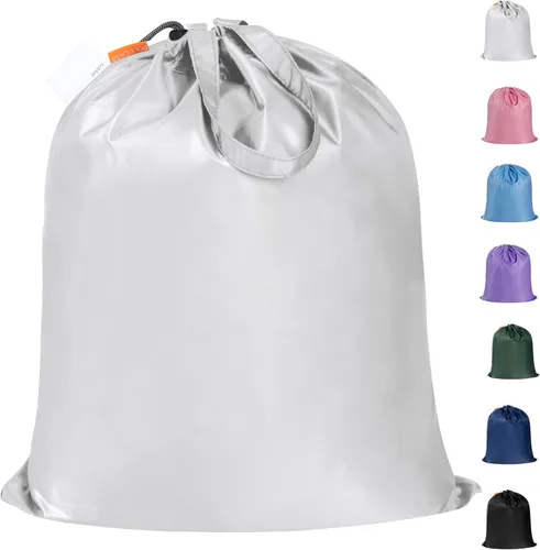 Miniatura 24 de Polecasa Bolsa de lavandería extra grande y resistente con asas duraderas y cierre de cordón, 28 x 36 pulgadas, bolsas de almacenamiento duraderas