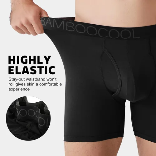 Miniatura 2 de BAMBOO COOL Ropa interior transpirable para hombre, paquete múltiple moderno, Comfortsoft que absorbe la humedad, paquete de 6