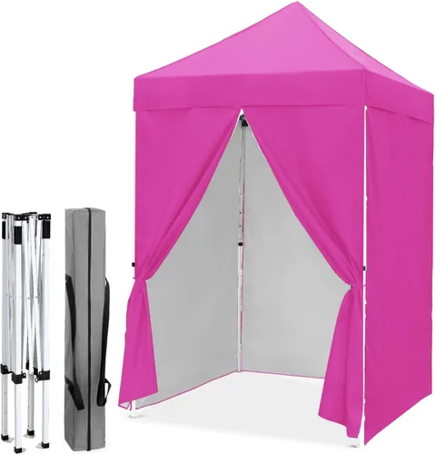 Miniatura 34 de EAGLE PEAK Toldo instantáneo de 5 x 5 con paneles de pared de 4 lados, pequeña tienda de campaña portátil desplegable con bolsa de transporte