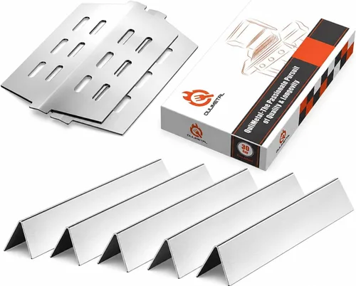 Miniatura 18 de QuliMetal 44.5 cm SUS304 Barras Aromatizadoras y Deflectores de Calor para Parrillas Weber Genesis 300 Series, Compatibles con Genesis E310 E320