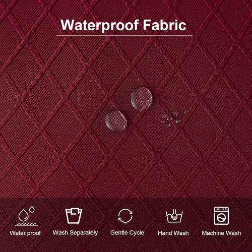 Miniatura 5 de Genina Fundas de asiento impermeables para sillas de comedor, fundas para sillas de comedor, fundas para sillas de cocina (rojo vino, 4 piezas)