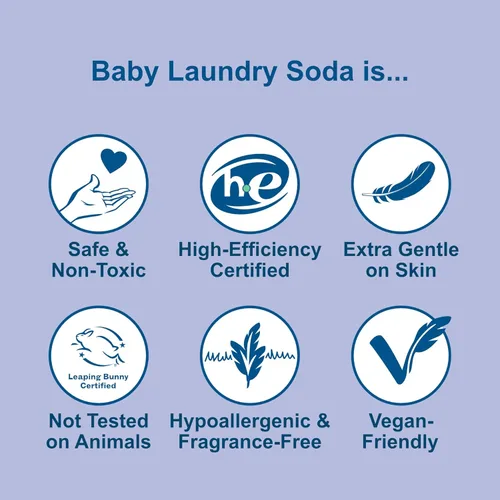 Miniatura 5 de Nellie's Soda de lavandería para bebés – Detergente para ropa en polvo a granel para piel sensible de bebés – Sin fragancia, suave y eficaz – 500