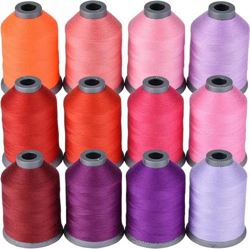 Miniatura 18 de Simthread Hilo de coser para todos los propósitos, 12 carretes tamaño 40D/2 hilo de poliéster para costura, acolchado y máquina de coser, prácticos