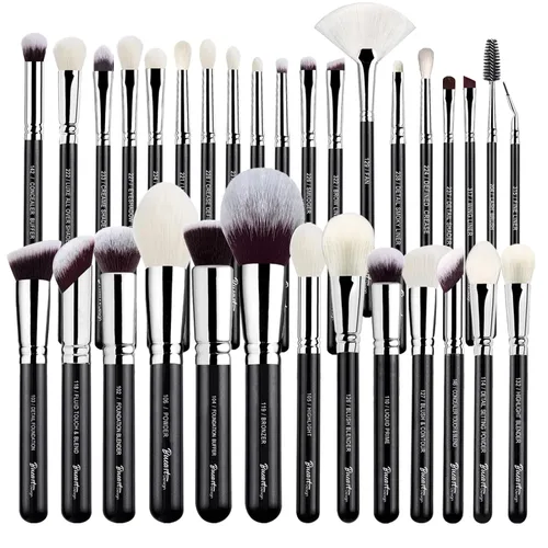 Miniatura 12 de Conjunto de brochas profesionales para maquillaje de 26 piezas, brochas de maquillaje de pelo de cabra natural real etiquetadas, conjunto de brochas