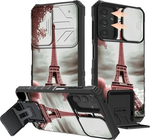 Miniatura 57 de Rossy Funda para Samsung Galaxy S22 Ultra para Samsung S22 Ultra con cubierta deslizante para cámara con función atril, funda híbrida de doble capa