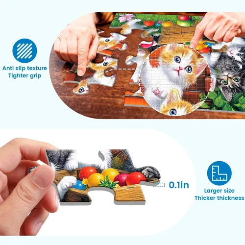 Miniatura 5 de 6 paquetes de 16 piezas grandes de rompecabezas para personas mayores, productos para demencia y Alzheimer, actividades para personas mayores
