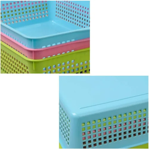 Miniatura 2 de Bandeja de almacenamiento de plástico, cesta rectangular de plástico para aula, paquete de 6