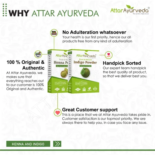 Miniatura 7 de Attar Ayurveda Combo de tinte natural para el cabello, polvo de henna negra e índigo (14.11 oz en total) - Paquete de 14 onzas