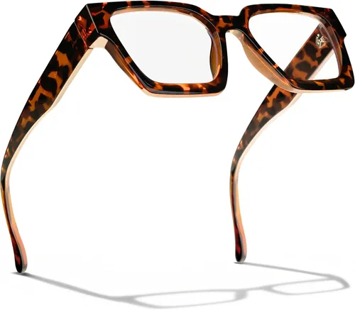 Miniatura 7 de livho Marco de gafas de gran tamaño para mujer y hombre, lentes rectangulares de moda para computadora, marco elegante *Tortuga de coco