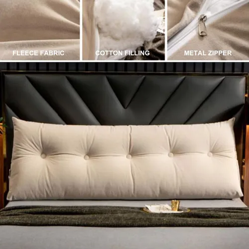 Miniatura 3 de Almohada triangular de cuña para cabecero, cojín de tamaño Queen, almohada de lectura para reposo prolongado, respaldo para sofá cama, litera, Beige