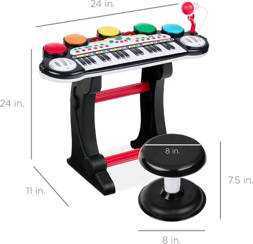 Miniatura 7 de Mejor elección productos 37 teclas, teclado electrónico para niños, instrumento musical, piano, juguete educativo con múltiples sonidos, luces