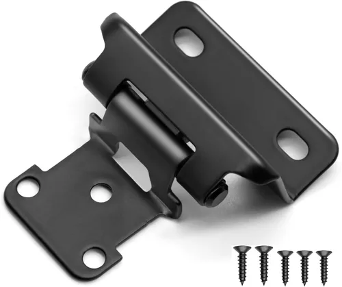 Miniatura 12 de Bisagras para puertas de gabinete de cocina de 3/8 pulgadas, paquete de 4 pares de bisagras de gabinete semiocultas negras, bisagras de puerta
