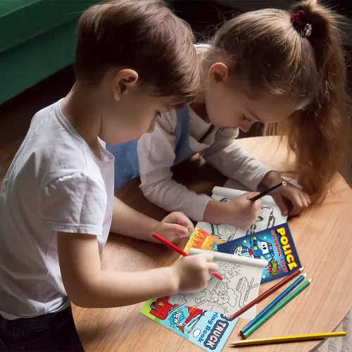 Miniatura 6 de ArtCreativity Libros para colorear de policía y bomberos para niños, juego de 20 cuadernos de colores pequeños de 5 x 7 pulgadas en varios diseños