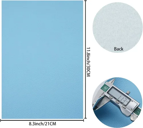 Miniatura 3 de LITCHI 8 hojas de tela de piel sintética con textura de grano de litchi de color brillante de 8 x 12 pulgadas para lazos y aretes