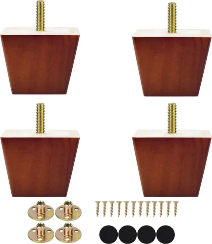 Miniatura 7 de Michanco Juego de 4 patas cuadradas para sofá de 2 pulgadas, patas de repuesto de madera para sofá otomano, sillón reclinable