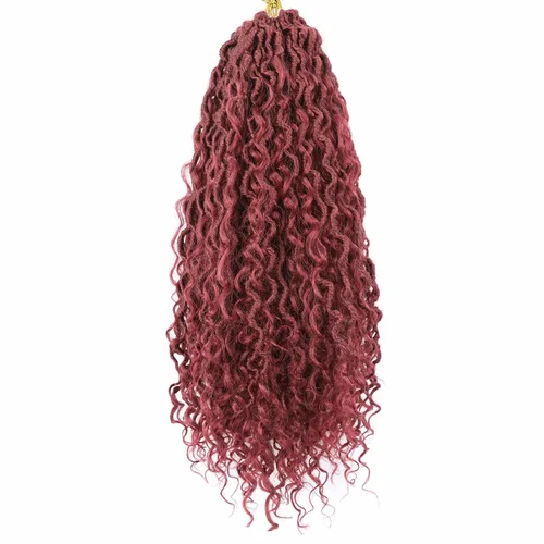 Miniatura 39 de Cabello de Crochet de 8 Pulgadas para Mujeres Negras, 7 Paquetes de Cabello de Crochet Goddess Locs con Puntas Rizadas, Locs Falsos Cortos con Bucle