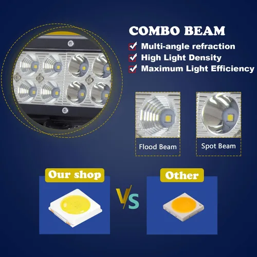 Miniatura 2 de AUXTINGS Barra de luz LED de trabajo de 12 pulgadas de 72 W con foco de inundación para todoterreno, para jeep, todoterreno, furgoneta, caravana