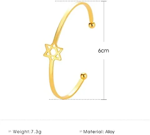 Miniatura 5 de Pulsera judía con dije de estrella de David para mujeres y niñas