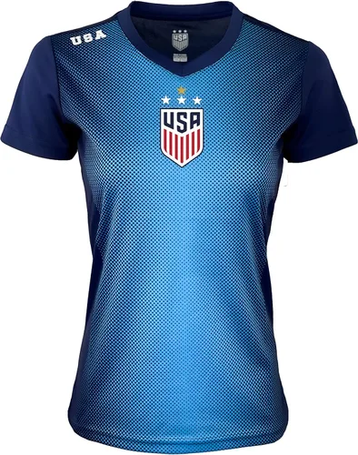 Miniatura 2 de Icon Sports Camiseta de manga corta ajustada con licencia oficial de fútbol americano USWNT para mujer